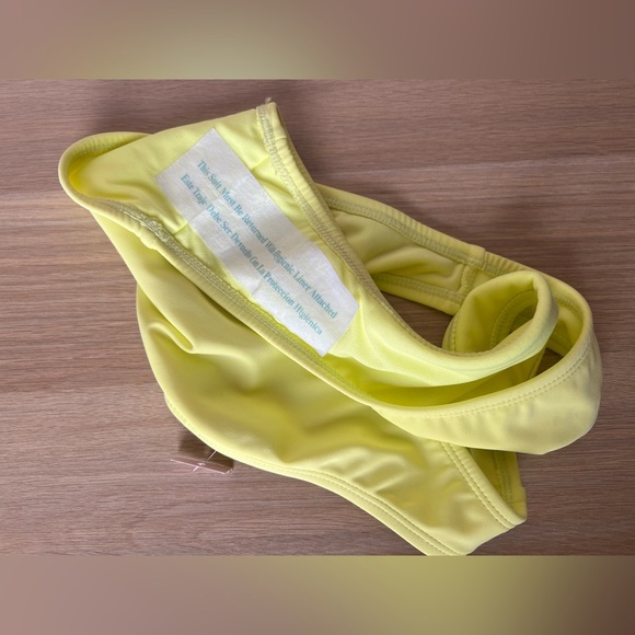 NWOT Wild Fable Bright Neon Yellow Ruched Ruffled Retro Style Cute Bikini - Picture 6 of 12